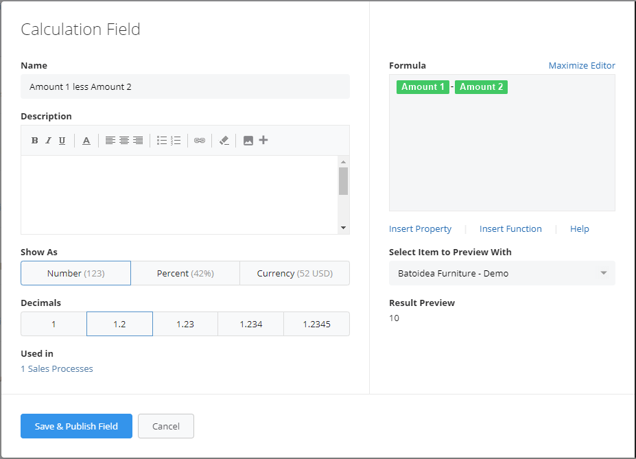 Membrain Help Center - CRM - Calculation Fields