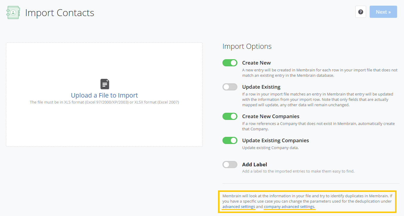 Import Options - Contacts 1b