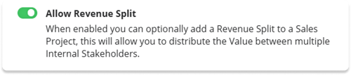 Revenue Splits Settings