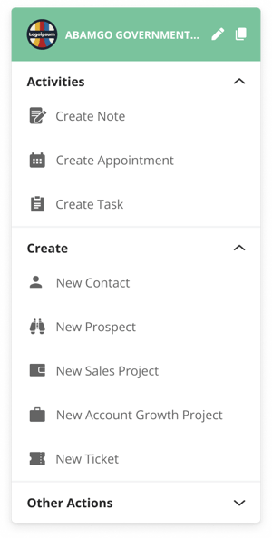 Product Update Company-Context-Menu