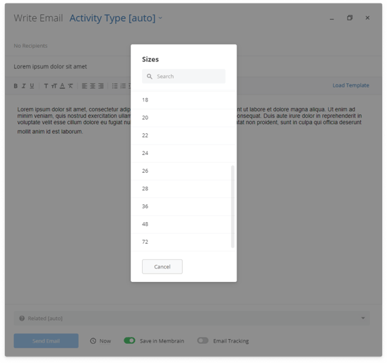 Product Update Font size