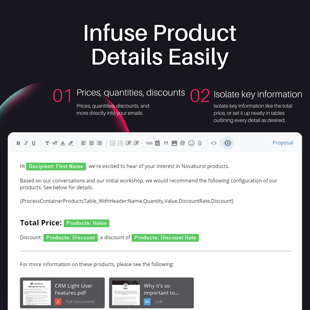 Product Update Infuse Product Details