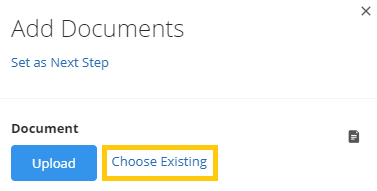 Step - Choose Existing document 1b