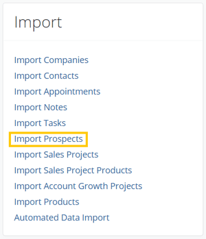 System Setup Import Box - Prospects 1b
