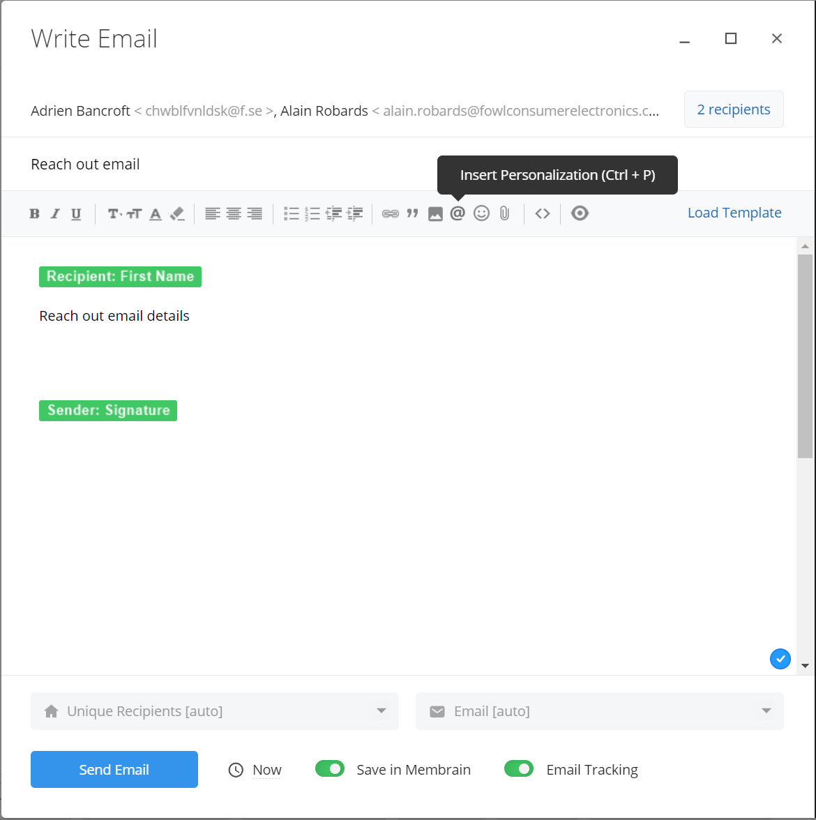 Membrain Help Center - CRM - Working with Batch emails